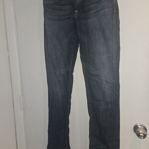 Seven For All Mankind Women's Dark Blue Roxanne Straight Leg Jeans